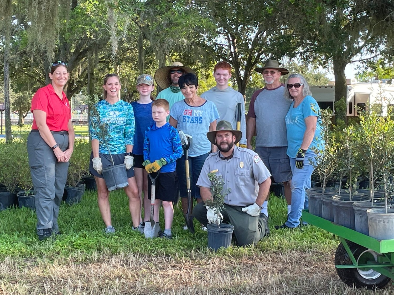 Ninety volunteers from the neighborhood, local schools and colleges, along with the support of 17 Corps rangers and staff, reforested a large grass field with native plants  Sept 24 at the W.P. Franklin Lock Recreation Area.